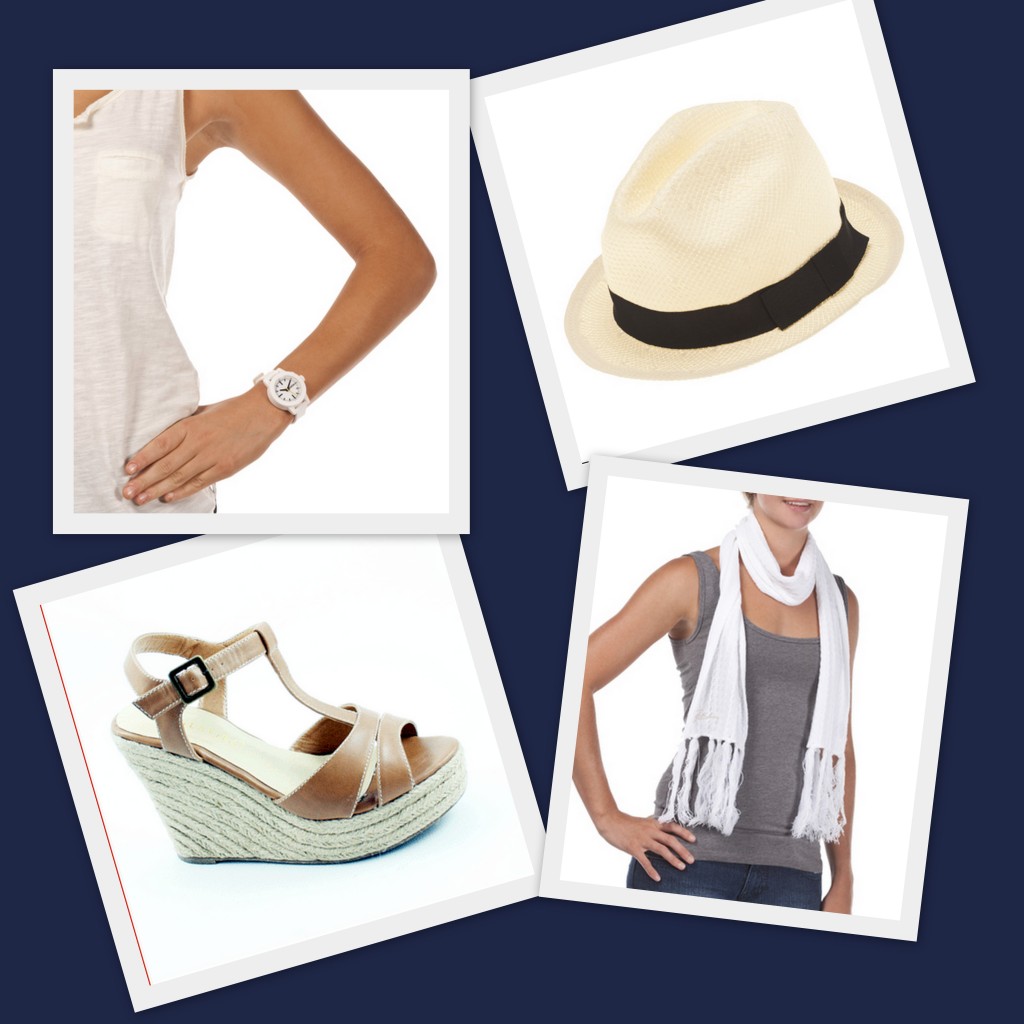 White accessories collage