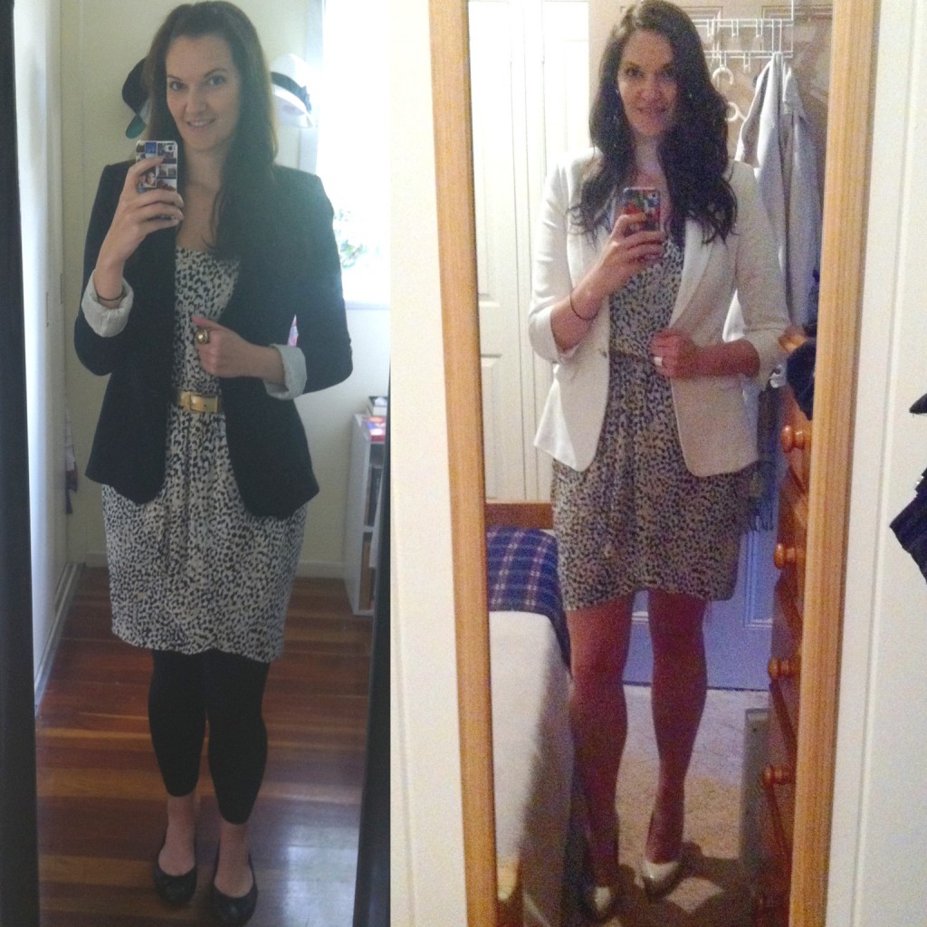 Same dress, different accessories for different seasons and looks